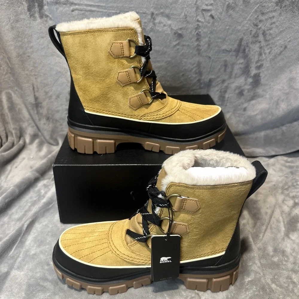 Sorel TIVoli IV WP Womens Winter Boots Sz 9 Ceramic Natural Ankle Round Toe